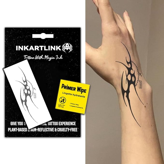INKARTLINK Semi Permanent Tattoo, Temporary Tattoo, Beautiful and Realistic Design, Fun Tattoo Experience, Cruelty-free, Non-reflective, Waterproof (Alien Blade)