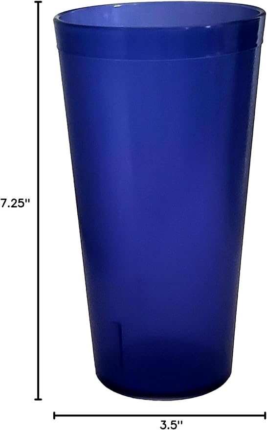 Party Outlaw Purple Plastic Cup Tumblers 6 Pc 24oz Lightweight, Heavy Duty Stackable Cafe Style Plastic Glasses. Reusable & Dishwasher Safe Ice Tea & Water Cups