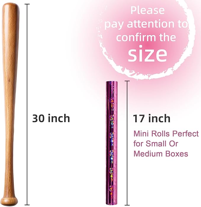 Yarcony Pink Heart Wrapping Paper, Mini Roll, Holographic Hearts Gift Wrap, Love Iridescent Hearts Wrapping Paper for Valentine's Day, Girl Birthday Party, Anniversary,Wedding (17 Inch X 33 Feet)