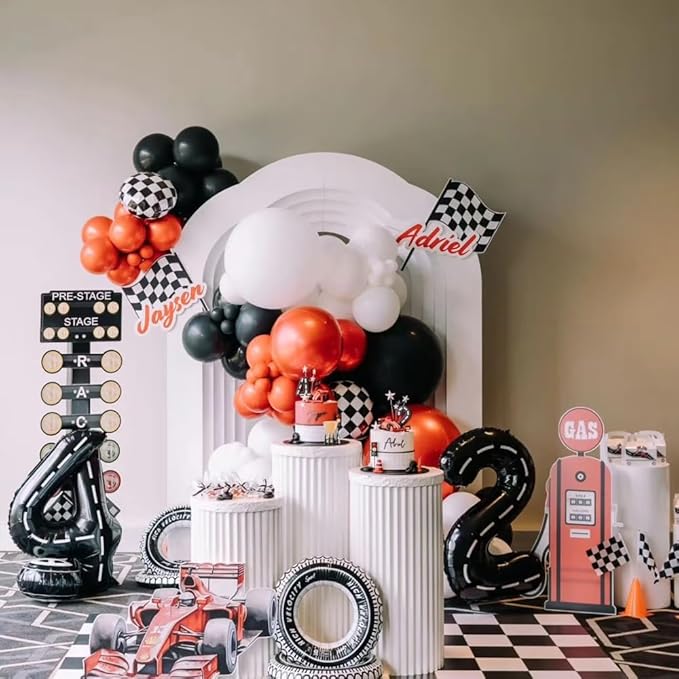 40 Inch Race Car Black Number Balloons Race Car Birthday Party Balloons Large Black Number 0 Balloons Boys 0th Birthday Party Race Car Theme Party Decorations Supplies（Digital 0）