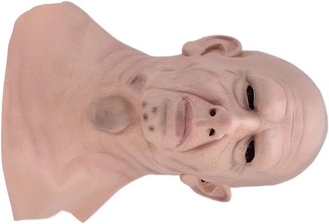 Realistic Bald Head Man Latex Human Face Funny Scary Halloween Costume Cosplay Props for Halloween Parties and Haunted Houses Suitable for Adults and Teens Over 14 Years Ol