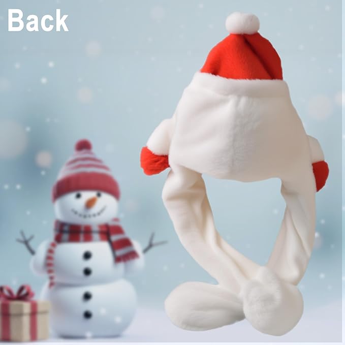 Plush Ear Moving Jumping Hat,Cute Fluffy Cap, Soft Warm HeadWear