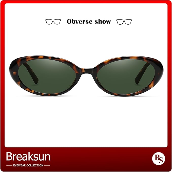 Retro Oval Sunglasses for Women Men Fashion Small Oval Sunglasses 90s Vintage Shades