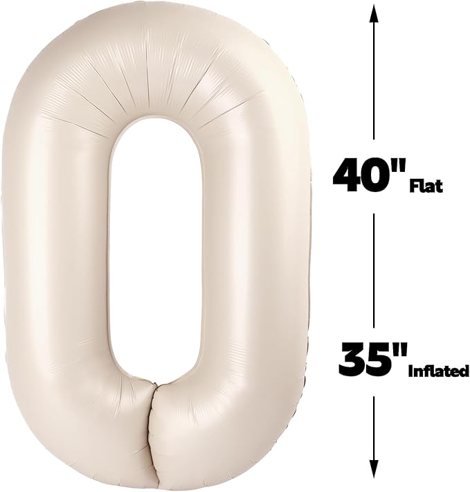 Cream White 40 Inch 30 Number Balloons, Balloon Decorations for 30 Birthday, Foil Giant 30 Birthday Graduations Anniversary Party