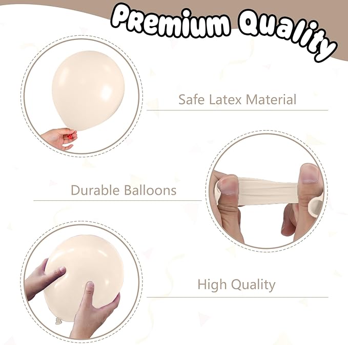 Beige White Gold Balloons,12 Inch Nude Metallic Champagne Gold Cream White Clear Balloon with Diamond Ring Foil Balloon for Boho Wedding Bridal Shower Marriage Anniversary Engagement Decorations