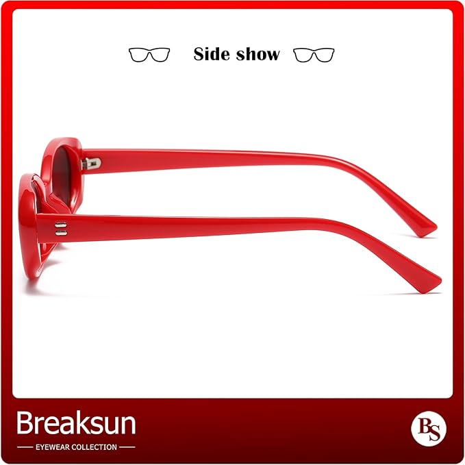 Retro Oval Sunglasses for Women Men Fashion Small Oval Sunglasses 90s Vintage Shades