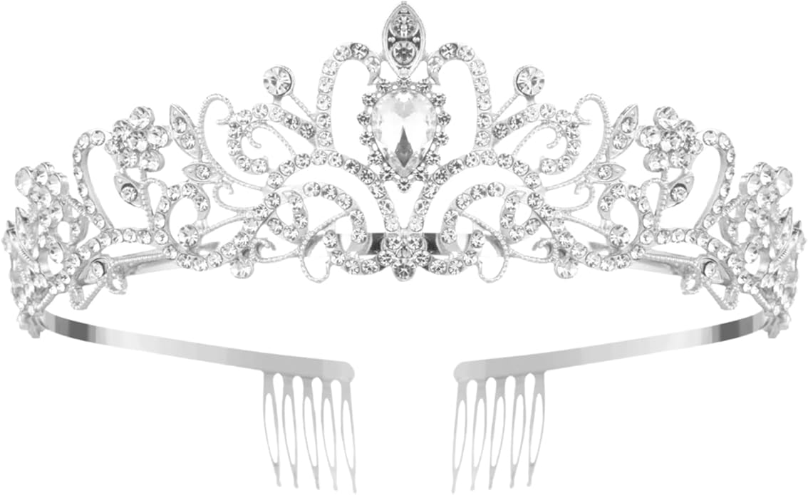Crystal Tiara Crowns For Women Girls Princess Elegant Crown with Combs Women's Headbands Bridal Wedding Prom Birthday Party
