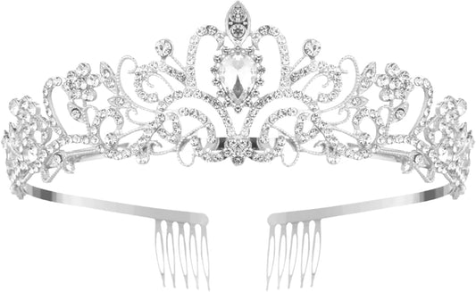 Crystal Tiara Crowns For Women Girls Princess Elegant Crown with Combs Women's Headbands Bridal Wedding Prom Birthday Party