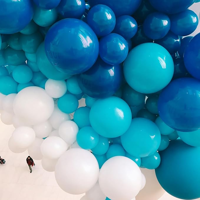 PartyWoo Dusty Blue Balloons 50 pcs 12 Inch Matte Dark Boho Blue Balloons for Graduation Baby Shower Gender Reveal Under the Sea New Born Birthday Party Decorations Blue-Y5-1