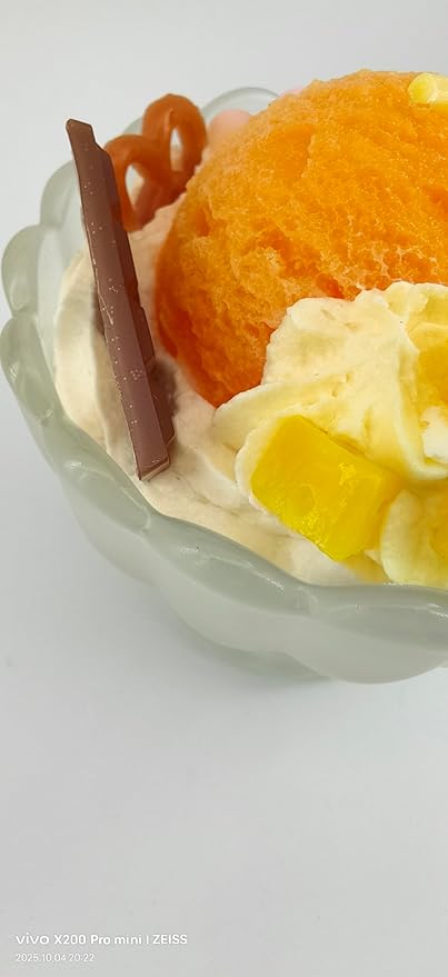 Generic Ice Cream Aromatherapy Candles, Glass Goblet, Decorative Dessert Shape, Fruit Fragrance, Christmas Birthday Festival Gift (Fragrant Peach)