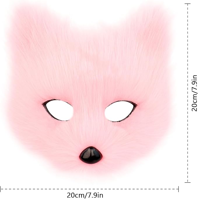 Animal Fox Wolf Mask Halloween Party Cosplay Costumes Props Plush Cat Half Face Masks Carnival Christmas Masquerade