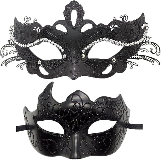 Coolwife Couples Masquerade Masks Metal Venetian Mardi Gras Party Evening Prom Costume Mask