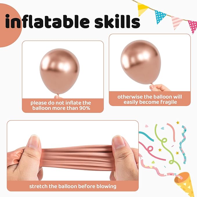 Labeol Rose Gold Balloons Different Sizes 139PCS 18/12/10/5 Inch Rose Gold Balloon Garland Arch Kit Quality Latex Balloons Decorations for Party Birthday Graduation Wedding