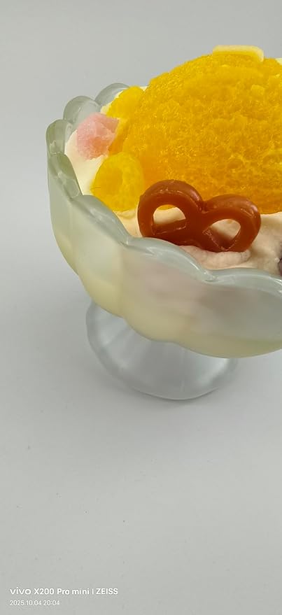 Generic Ice Cream Aromatherapy Candles, Glass Goblet, Decorative Dessert Shape, Fruit Fragrance, Christmas Birthday Festival Gift (Coconut Fruit)