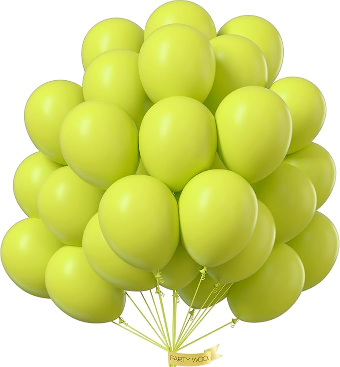 PartyWoo Lime Green Balloons 50pcs 12 inch Light Pastel Kelly Green Balloons for Graduation Baby Shower Bridal Shower Wedding Engagement Spring Forest Theme Birthday Tea Party Decorations Green-Y8