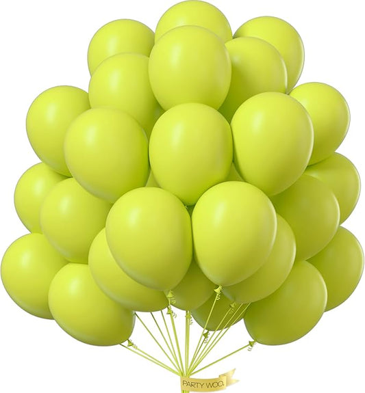 PartyWoo Lime Green Balloons 50pcs 12 inch Light Pastel Kelly Green Balloons for Graduation Baby Shower Bridal Shower Wedding Engagement Spring Forest Theme Birthday Tea Party Decorations Green-Y8
