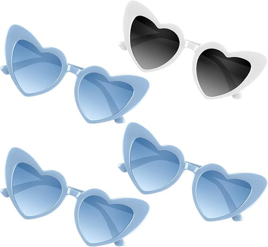 4/6/8/10/12 Pack Bachelorette Sunglasses Heart Sunglasses Vintage Heart Shaped Glasses for Women Bridal Party Wedding