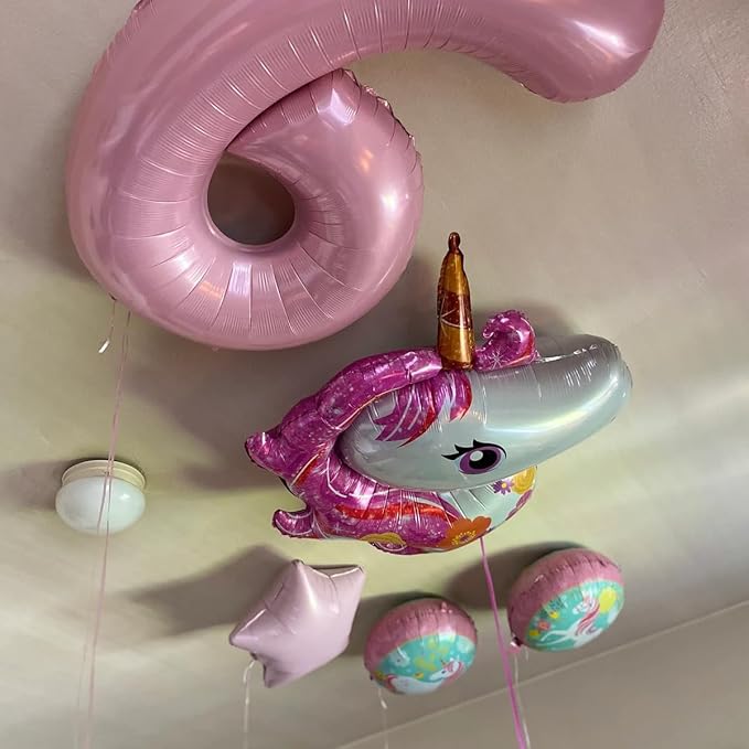 Smlpuame Pastel Pink 9 Balloons, 40 Inch Large Light Pink Foil Number Balloons 0-10, Self-Sealing 9th Birthday Balloon for Girls Women Anniversary Baby Shower Princess Party Decorations Supplies
