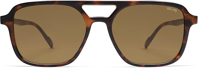 SOJOS Retro Aviator Sunglasses for Women Men,Trendy Rectangle Womens Mens Shades Sun Glasses SJ2202