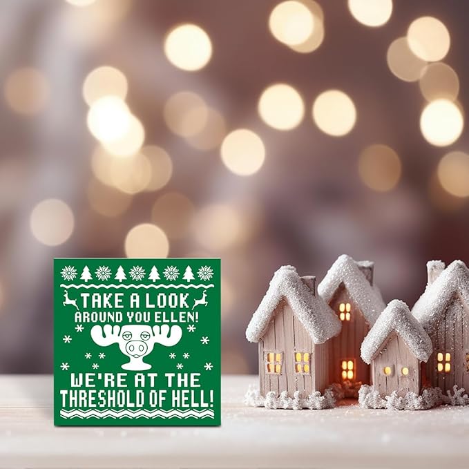 Christmas Vacation Story Decorations, Christmas Holiday Decor for Home Bathroom, Cute Xmas Vacation Decor for Office Table, Funny Xmas Holiday Story Movie Gifts 5 x 5 Inch