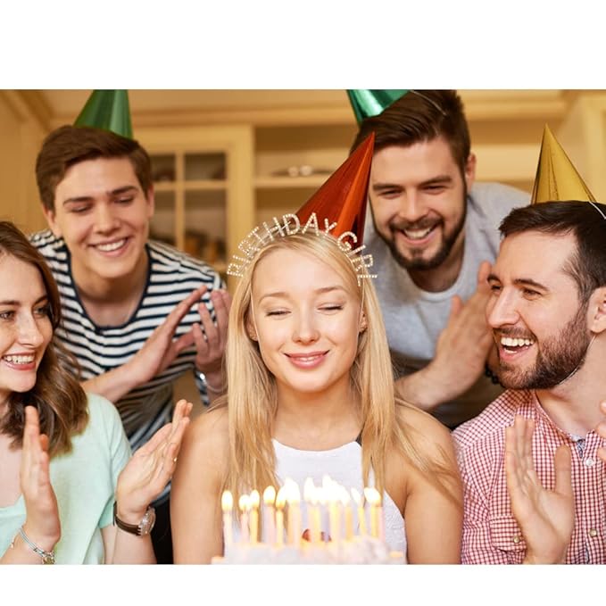 AOPRIE Hairband Birthday Tiara for Women Girls Happy Birthday Princess Crown Rhinestone Accessories, Gold AB