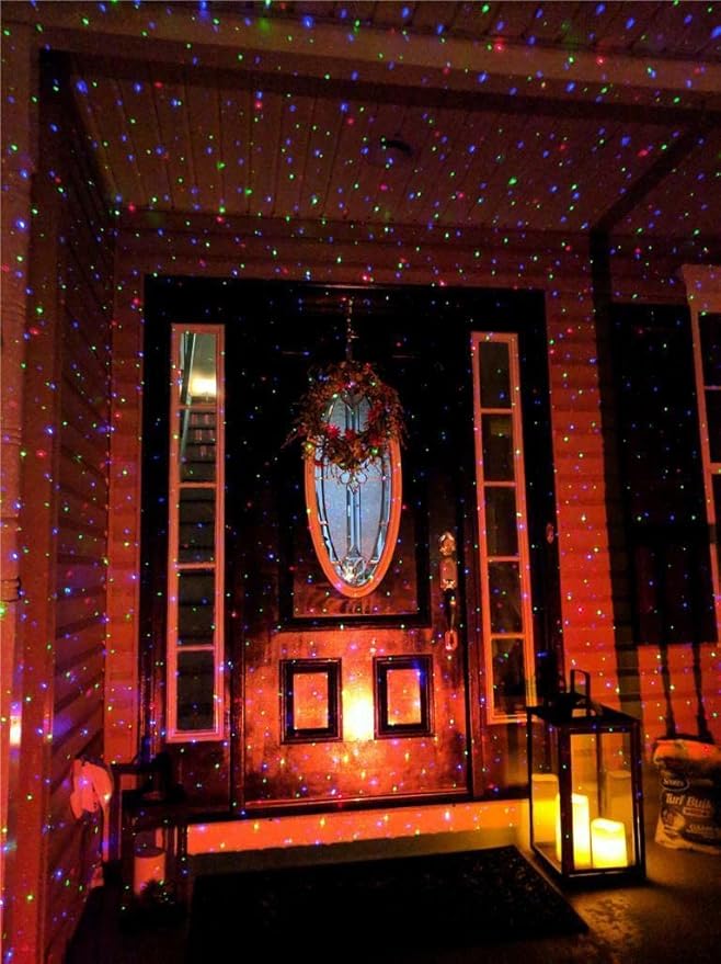 LEDMall Christmas Laser Projector Lights Outdoor, Motion Firefly Red, Green and Blue with Remote Control and Security Lock