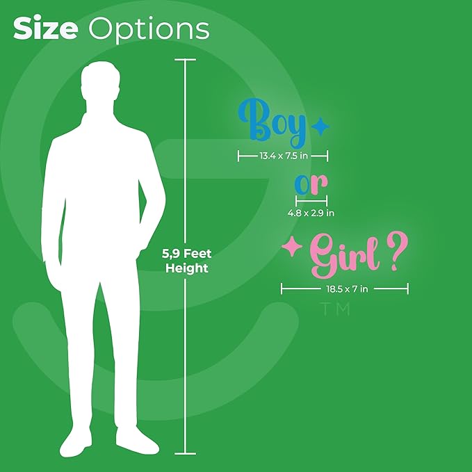 EGD Boy or Girl Vinyl Decal | Gender Reveal Party Backdrop Sticker | Fun Wall Decor for Baby Showers & Gender Reveal Celebrations | One Size, Bold Color (C. BOY OR Girl)