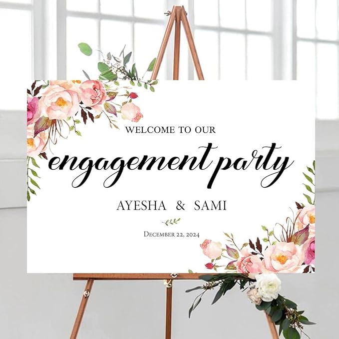 Personalized Engagement Welcome Sign, Engagement Party Sign, Engagement Decor, Engagement Decorations, Engagement Sign, Engaged Sign, Engaged Welcome Sign UNIPROSIGNS #2