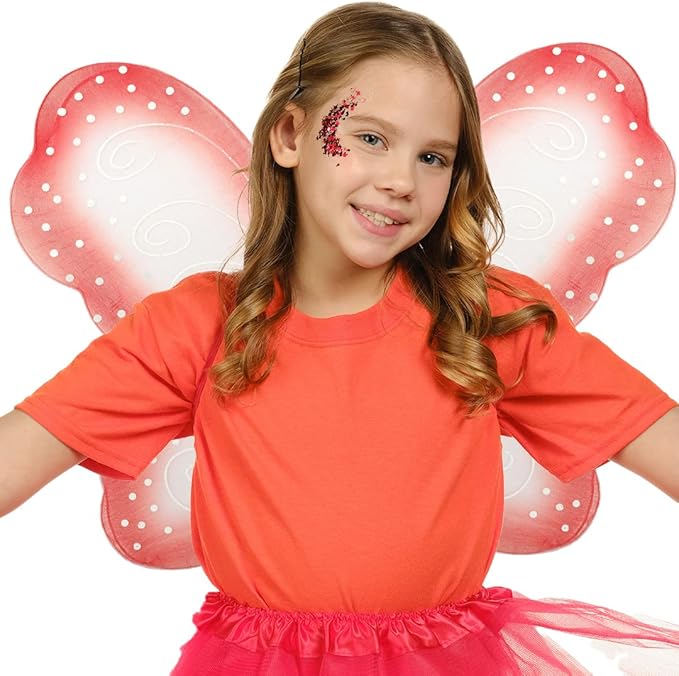 Funcredible Butterfly Wings with Chunky Glitter - Butterfly Costume - Fairy Wings Costume Set - Fairy Costume for Woman