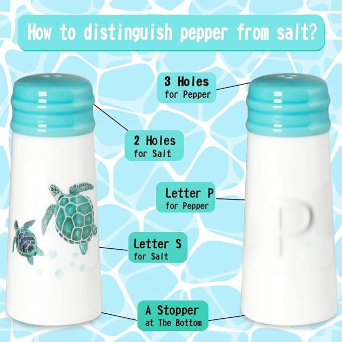 Salt and Pepper Shakers Set - HAPPY KIT 2-Count Ceramic Salt and Pepper Grinder Set with Silicone Lid and Funnel for Table, RV, Camp, BBQ Gift Box Ready (Sunflower)