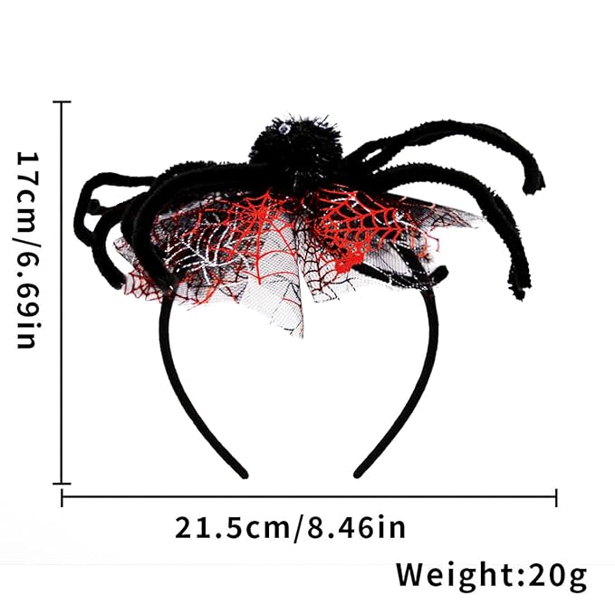 Halloween Headbands, Red Spider Hairband Halloween Accessories for Cosplay Woman Man (Red)