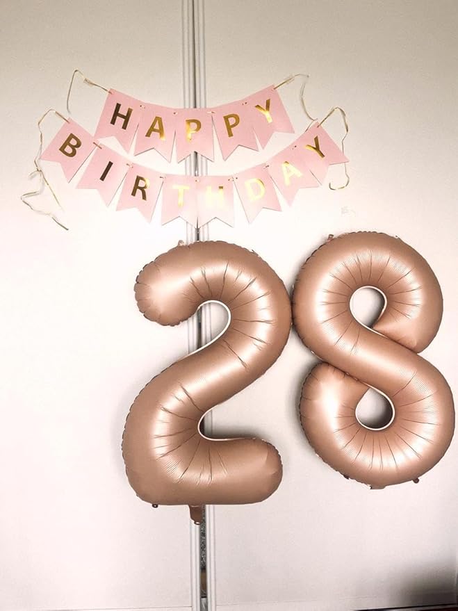 Light Brown Foil Number 8 Balloon 40 Inch, Helium Mylar Eight Number 8 18 28 38 48 58 80 88 Birthday Balloons, 8th Light Brown Women Men Wedding Anniversary, Graduations Party Supplies