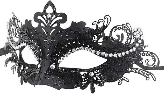 Coolwife Couples Masquerade Masks Metal Venetian Mardi Gras Party Evening Prom Costume Mask
