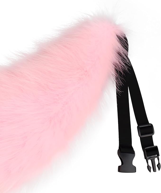 Adolala Faux Fur Wolf Fox Tail with Adjustable Elastic Belt Halloween Cosplay Costume Accessory