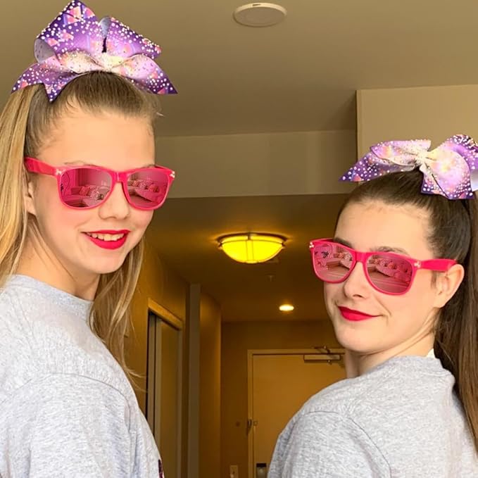 Fsmiling Hotpink Sunglasses Bulk Adult Party Sunglasses 80s Sunglasses Pack for Men Women Valentine's Day Party Favors-10Pack