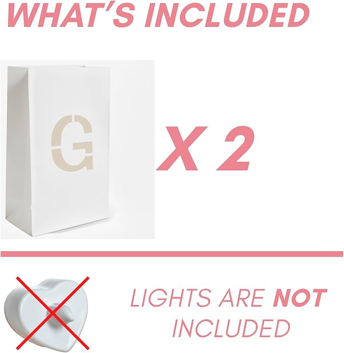 Light Up Letter G - Luminary Bags Perfect for Personalized Happy Birthday Banner, Proposal Decorations, Engagement Party Decorations and Congratulations Banner for Your Loved One