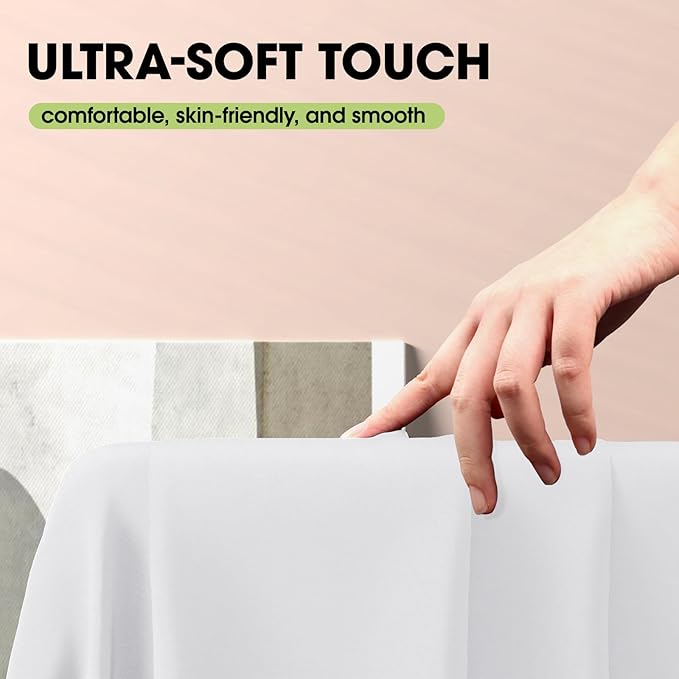 Pureegg Rectangle Table Cloth 60" x 84" – Durable Polyester Tablecloth Offers Reusable & Washable Protection, Ideal for Outdoor Party, Picnic, Wedding, Banquet and Birthday, 2 Pack, White