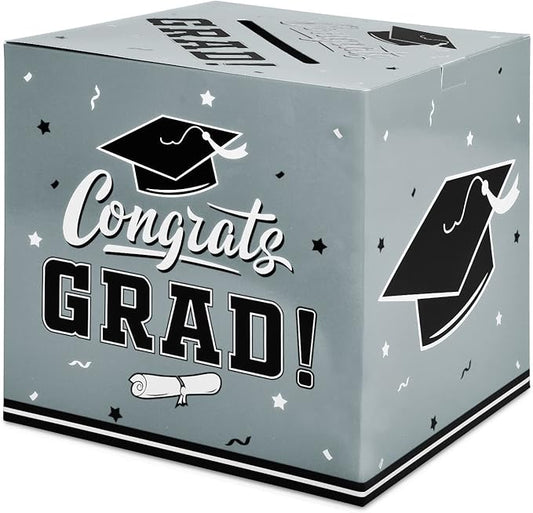 Gatherfun Graduation Party Decorations Graduation Box Graduation Card Box for Graduation Gift Graduation Party Favors Decor Party Supplies Silver
