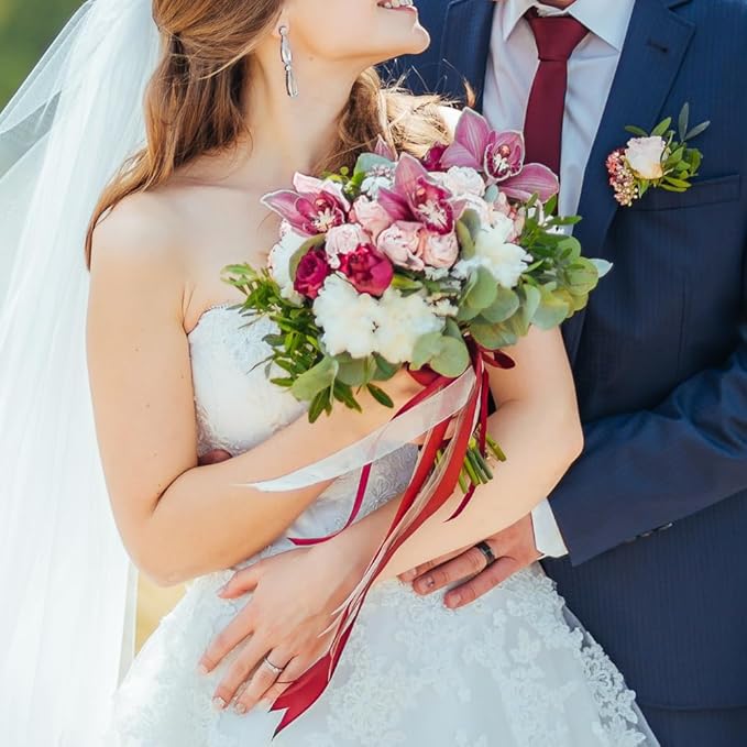 1" Width x 100 Yards Satin Ribbon, White Ribbon Perfect for DIY Craft, Bows, Gift Wrapping, Flower Bouquet, Valentine's Day, Christmas and Party Decoration