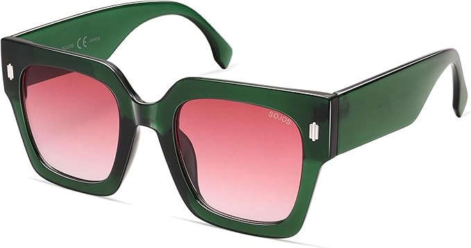 SOJOS Vintage Oversized Square Sunglasses for Women,Retro Womens Luxury Big Large Sun Glasses UV400 SJ2194