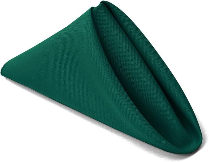 TableLinensforLess 17x17-Inch Cloth Napkins (6, Forest Green)