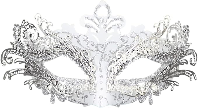 Coolwife Couples Masquerade Masks Metal Venetian Mardi Gras Party Evening Prom Costume Mask