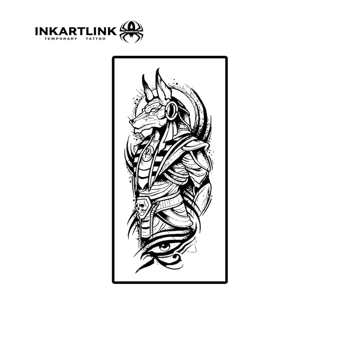 INKARTLINK Temporary Tattoo, 15-day tattoo, suitable for men's arm tattoo, waterproof and non-reflective, unique design (Wolf Dog)