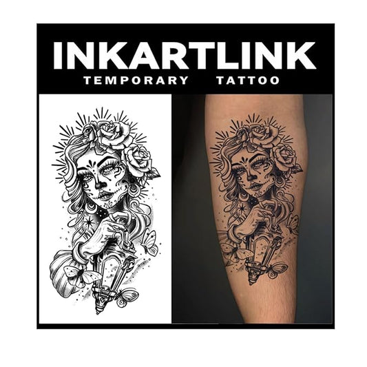 INKARTLINK Tattoo Tech, 2 Sheets Extra Large Semi Permanent Tattoo, Adult Art Design Temporary Tattoos, Lasts 1-2 Weeks, Waterproof, Realistic Look, No Adhesive, No Reflection (Mythology)148