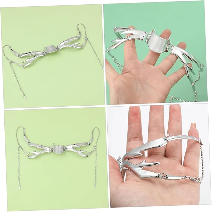 Punk Style Metal for Women Half Face Irregular Shape Party Accessory for Halloween Mardi Gras and Role-playing Events