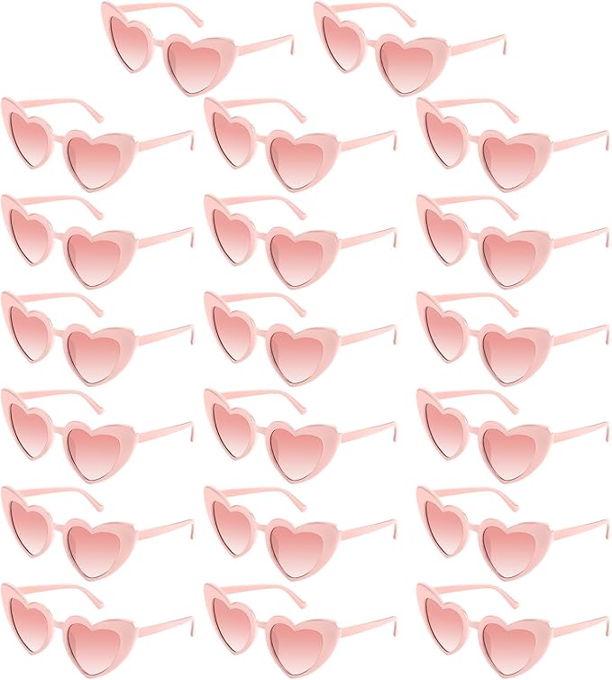 5/10/20 Pack Heart Sunglasses Bachelorette Vintage Heart Shaped Glasses for Wedding Bridesmaid Party Favor