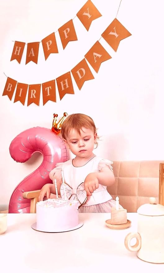 Big 40 Inch Pink Crown 2 Number Balloon Birthday Decoration, 2026 Pink Crown Number 2 Helium Balloons 12 20 22 23 24 26 28 32 42 Celebration, Boy Girl Baby Anniversary Party Graduations Supplies
