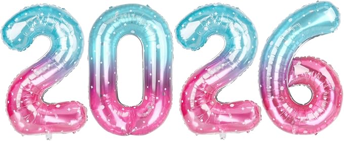 Starry Sky 2026 Number Balloon, Starry Sky Number Balloons 40 Inch, 2026 Balloon Birthday Decorations, 2026 Birthday Party Supplies