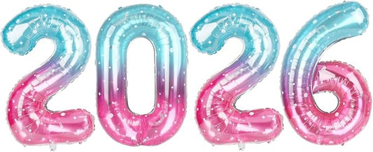 Starry Sky 2026 Number Balloon, Starry Sky Number Balloons 40 Inch, 2026 Balloon Birthday Decorations, 2026 Birthday Party Supplies