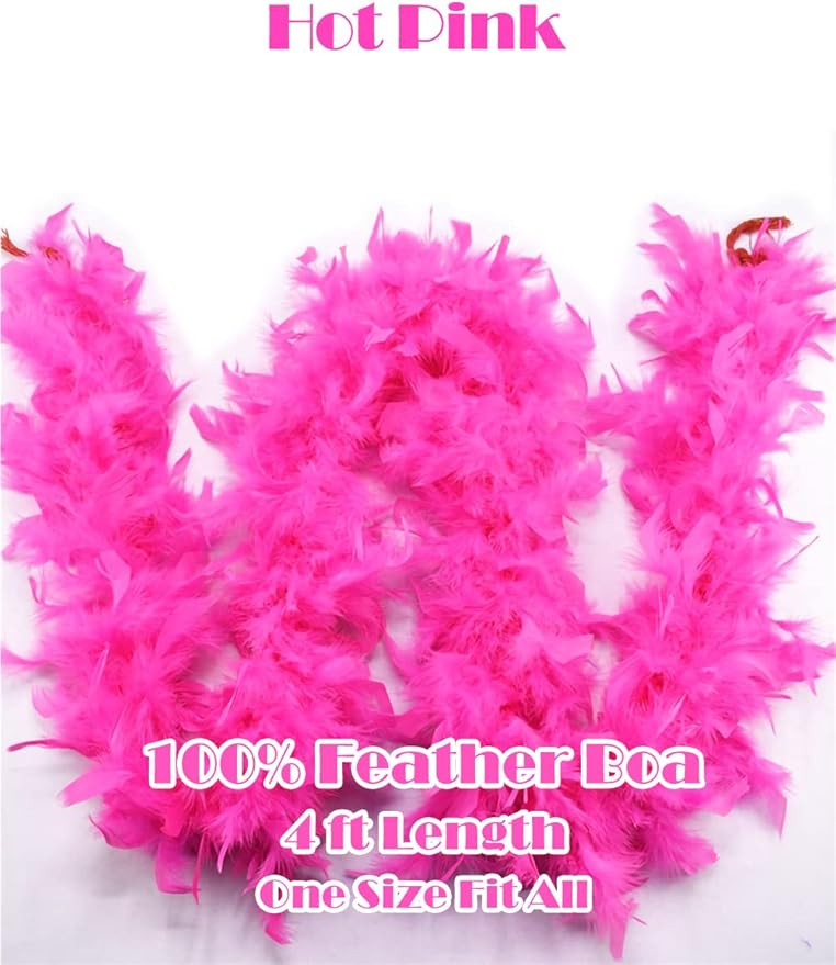 Feather Boa with Heart Rimless Sunglasses,4 ft Feather Boa for Bachelor Party Halloween Christmas Costume Accessory